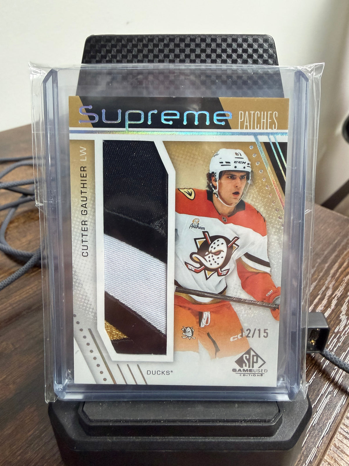 2025-26 SP game used Cutter Gauthier Supreme Patch