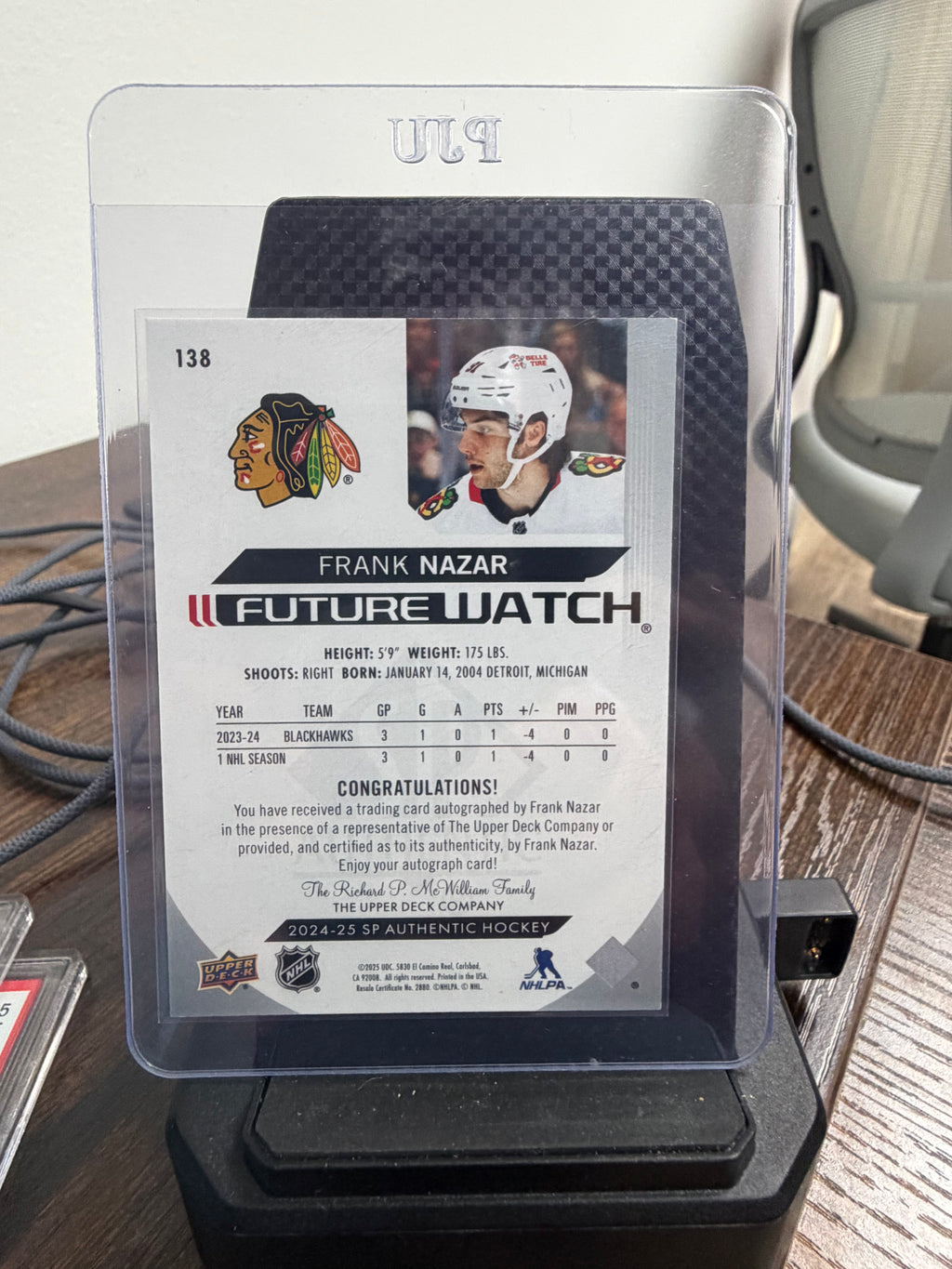 2024-25 SP authentic Frank Nazar future watch auto