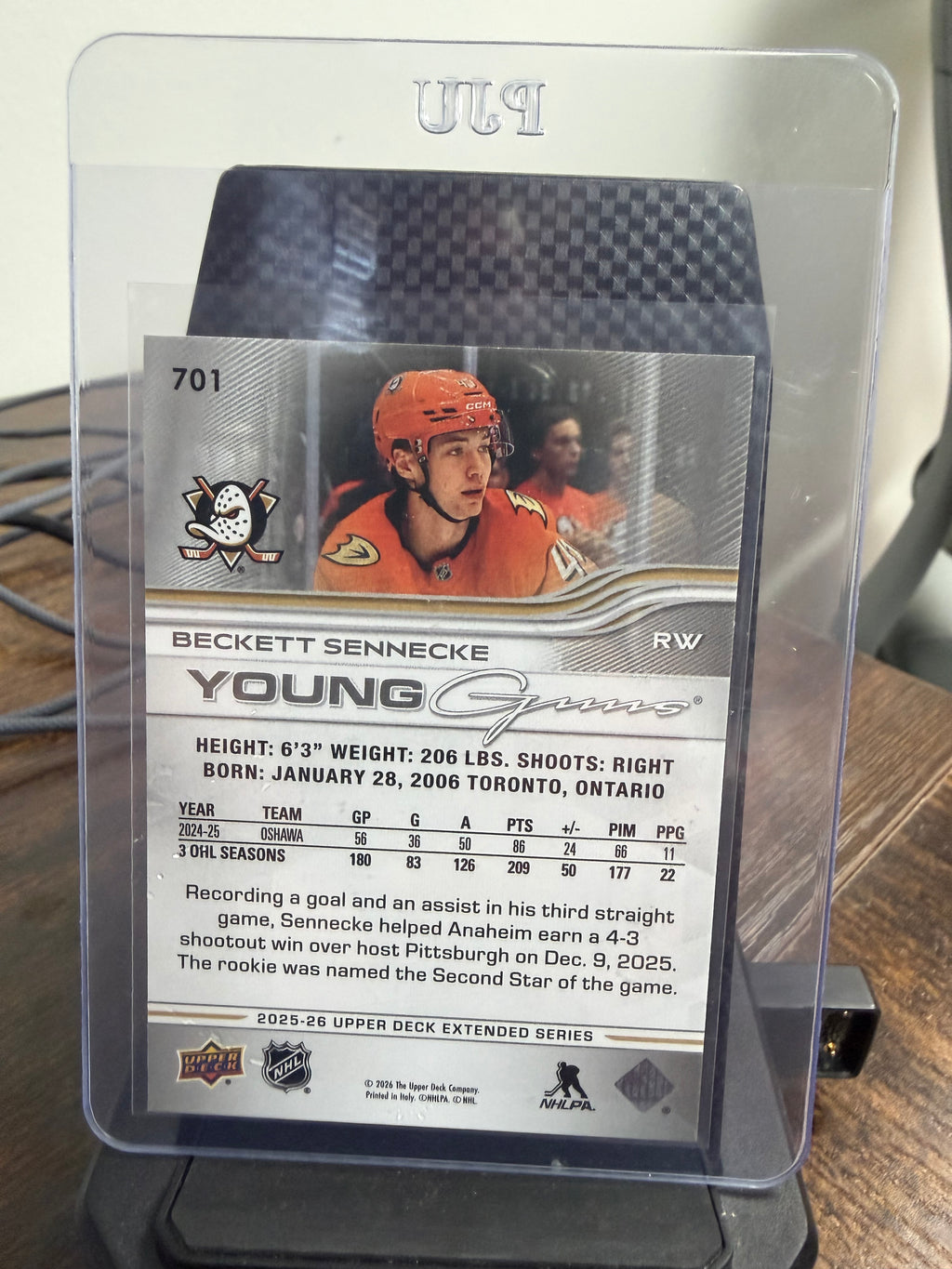 2025-26 upper deck Beckett Sennecke young guns