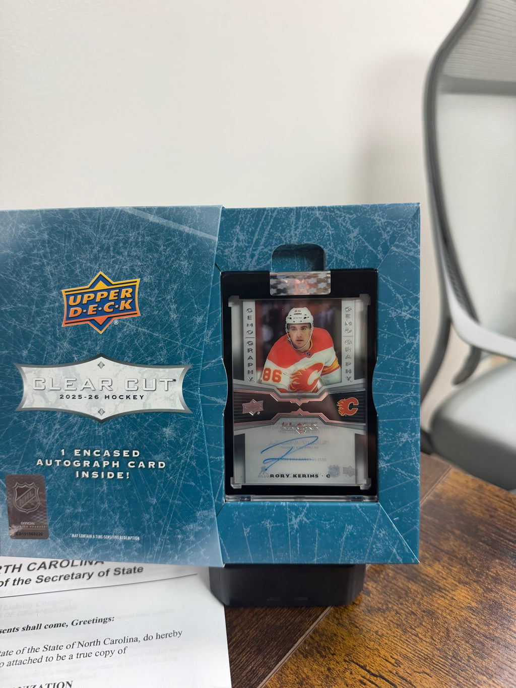 2025-26 upper deck clear cut Gemography black diamond Rory Kerins!!