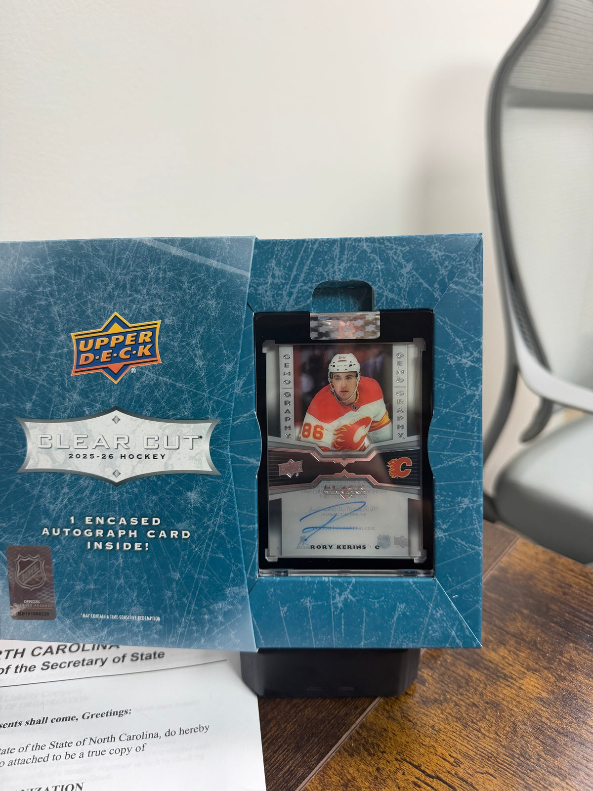 2025-26 upper deck clear cut Gemography black diamond Rory Kerins!!