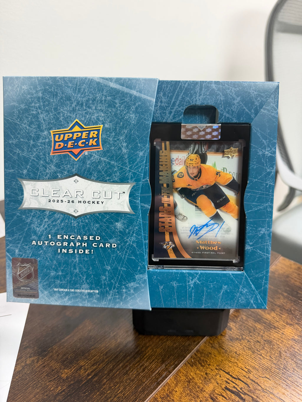 2025-26 upper deck clear cut stars in the making Matthew Wood autograph!
