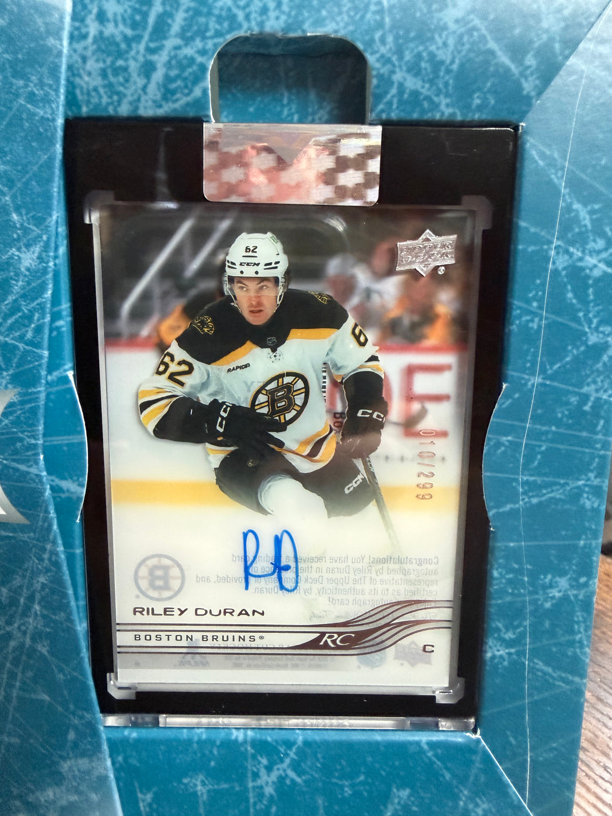 2025-26 upper deck clear cut Riley Duran RC autographed