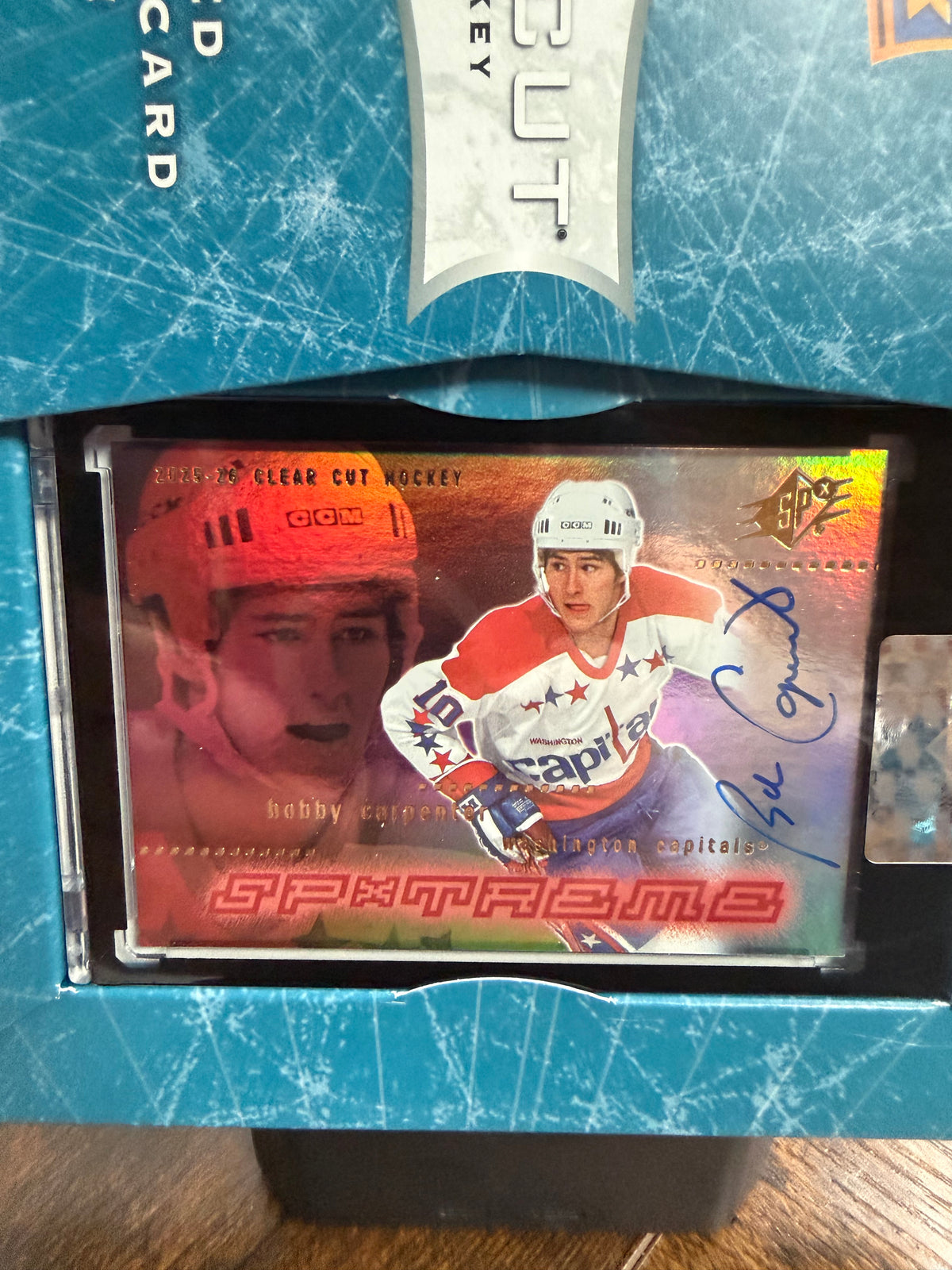 2025-26 upper deck clear cut SPxtreme Bobby Carpenter auto!