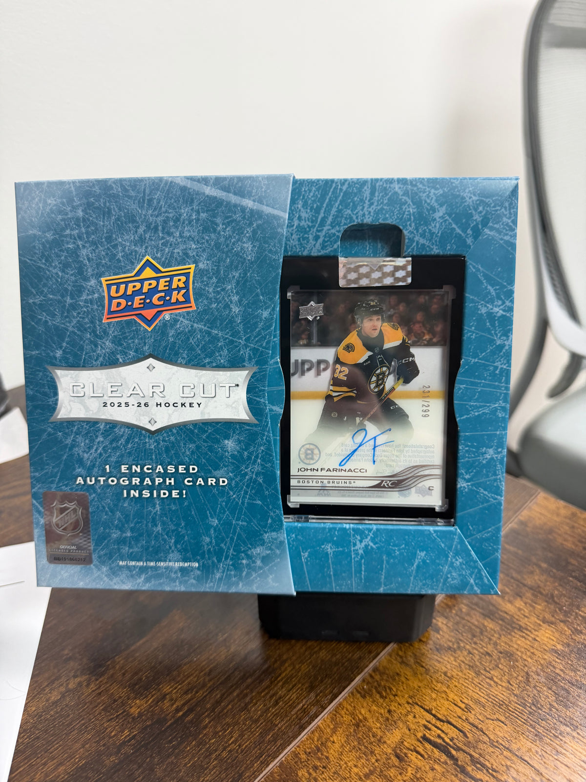 2025-26 upper deck clear cut John Farinacci!