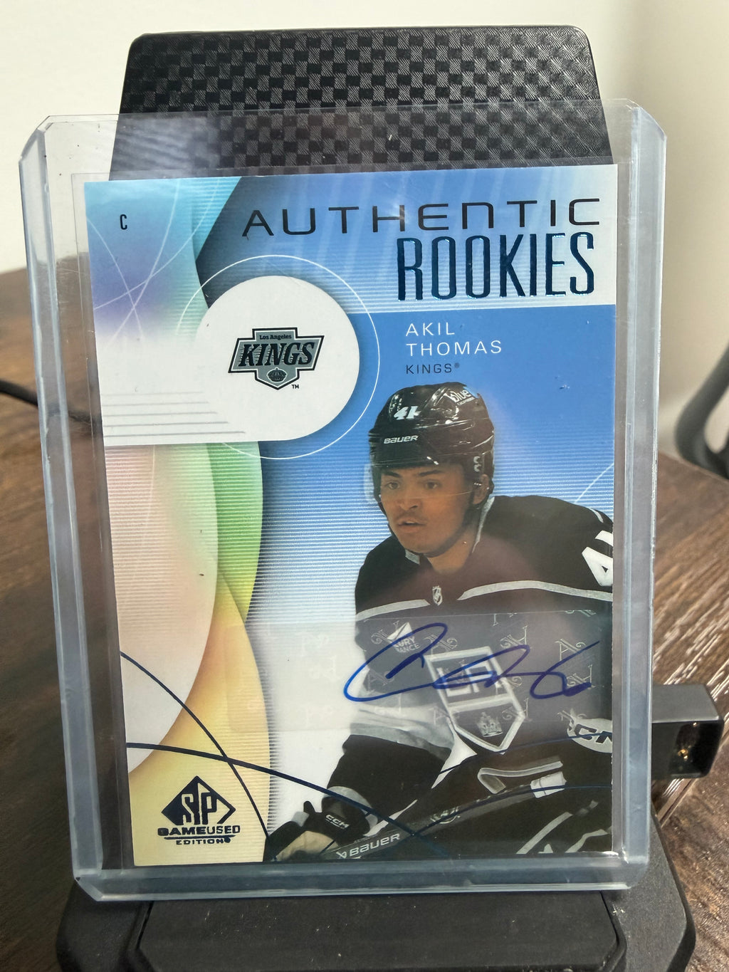 2024-25 SP game used blue auto authentic rookies Akil Thomas