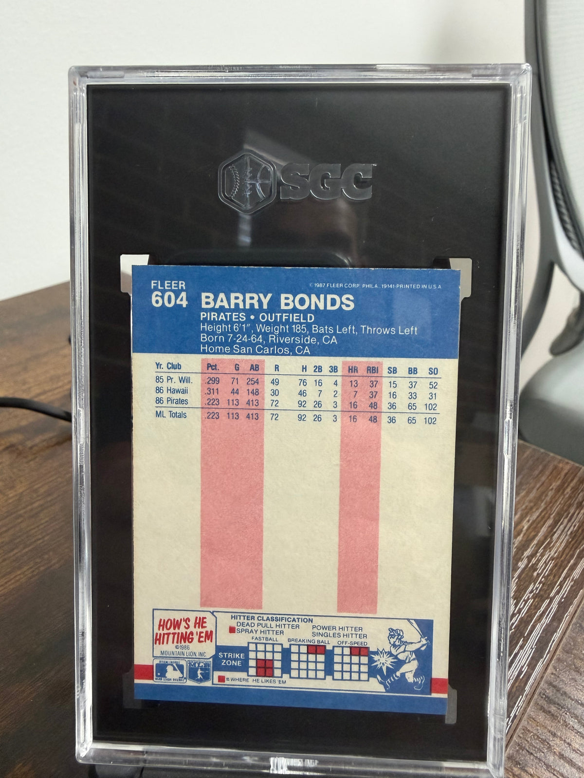 1987 fleer Barry Bonds #604