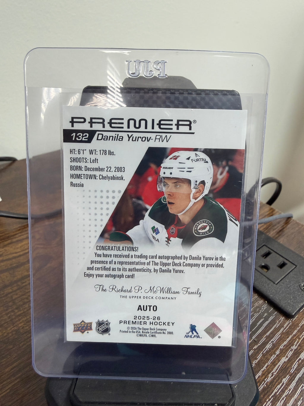 2026 upper deck premier rookie Danila Yurov AUTO